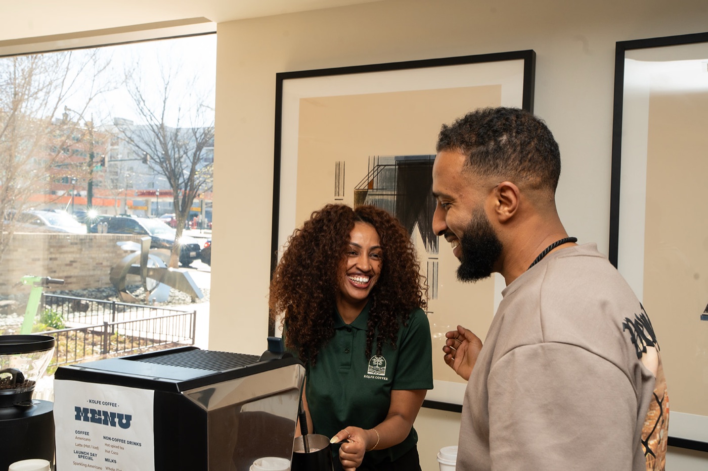 Kolfe Coffee professional barista serving guests in Washington DC